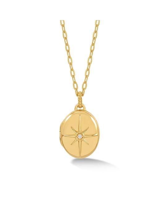 Dower & Hall Metallic Diamond Starburst Oval Locket