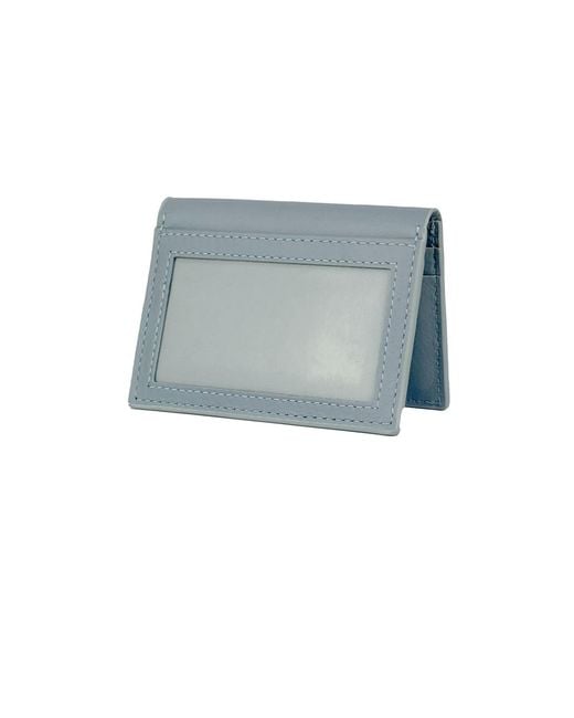 godi. Blue Handmade Leather Id Wallet