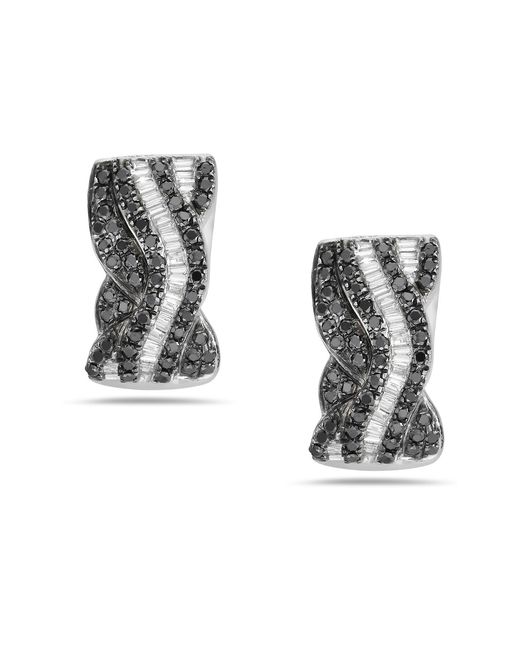Artisan Metallic Diamond Wave Huggie Earrings