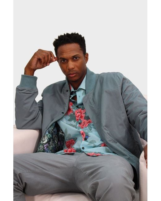 Lords of Harlech Blue Nigel Floating Forna Shirt In Nile for men