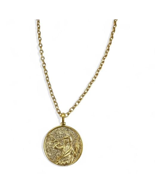 By Virgo Metallic The Minerva-Plated Ancient Medallion Necklace