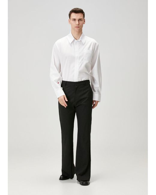 Pcfg Black Striped Woven Flare Pant for men