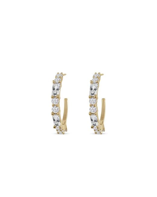 Clemence Wren Metallic Illumina Gemstone Hoop Earring