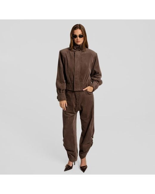 Mandragora Brown Loose Cut Corduroy Trousers Barro Cappuccino