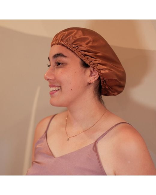 Soft Strokes Silk Brown Pure Mulberry Silk Camel Hair Bonnet