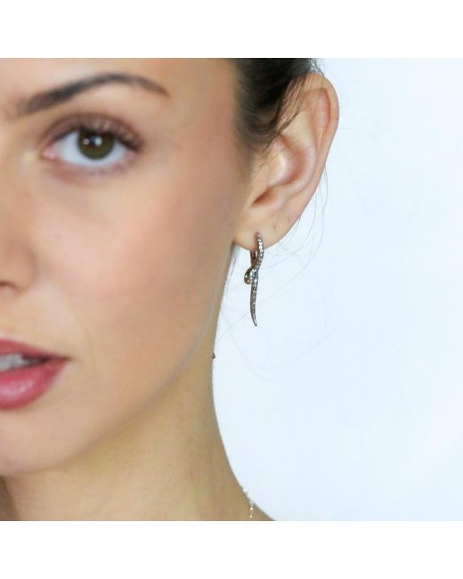 Miss Cecilia White Snake Hoops