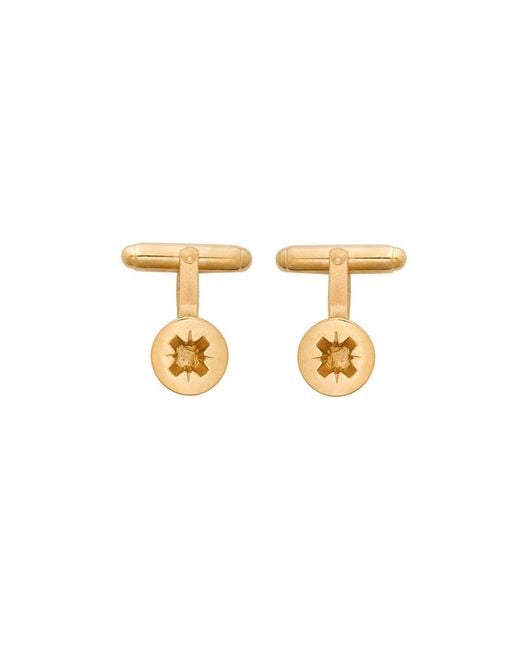 Edge Only Metallic Phillips-Head Screw Cufflinks 18Ct Vermeil for men