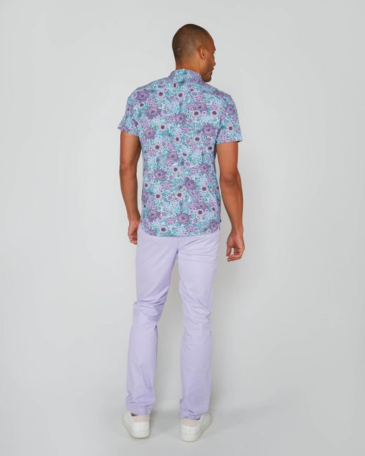 Lords of Harlech Blue Todd Garden Party Knit Shirt for men