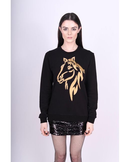 Any Old Iron Blue Golden Horse Hair Sweatshirt