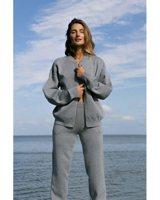 SALANIDA Gray Onda 100% Merino Bomber Jacket Light