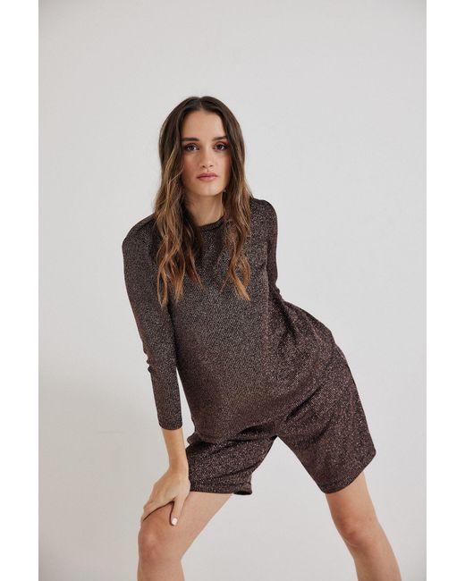 Lindsay Nicholas New York Gray Disco Glitter Shorts