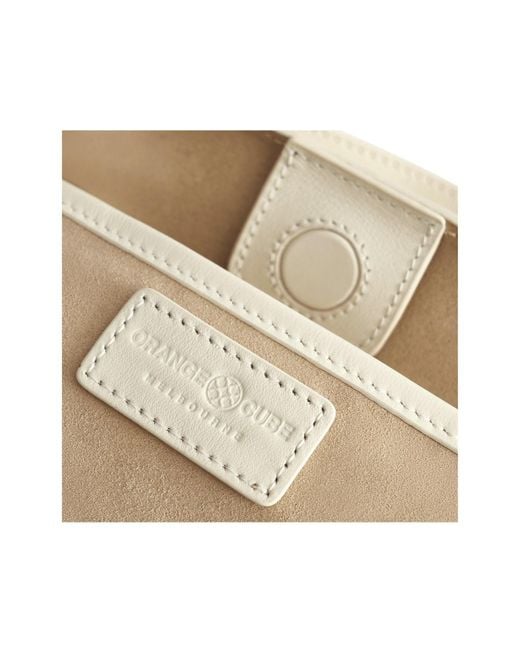 Orange Cube White Mosaic Slouch Tote