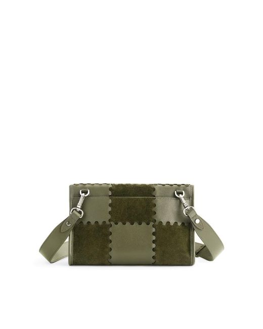 Orange Cube Green Square Stitch Messenger Bag