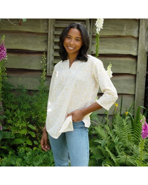 Lime Tree Design Natural Ochre Bud Tunic Top