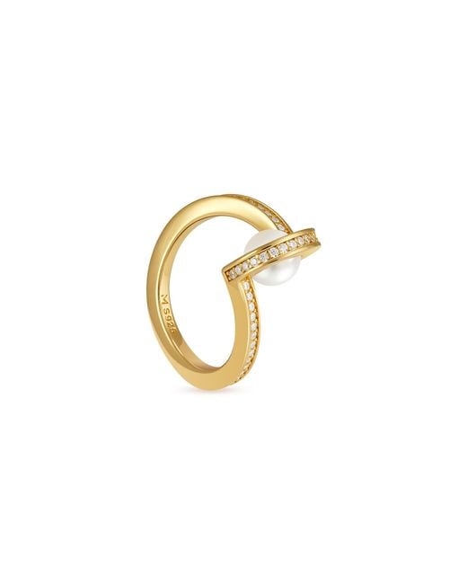 Meulien Metallic Pearl And Arc Ring