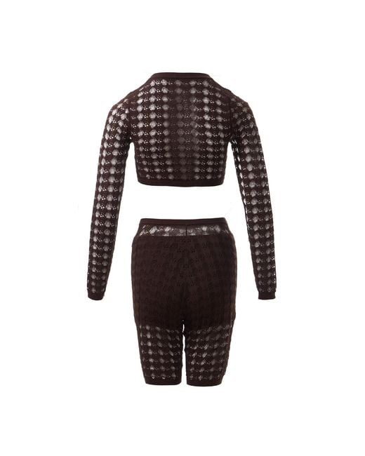 Fully Fashioning Brown Kim Crochet Cropped Top