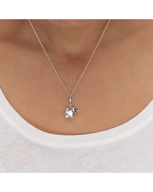Lily Charmed Metallic Sterling Origami Elephant Charm Necklace