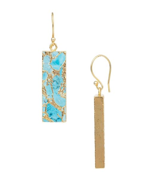 Saachi Blue Gemstone Rectangle Mojave Earrings