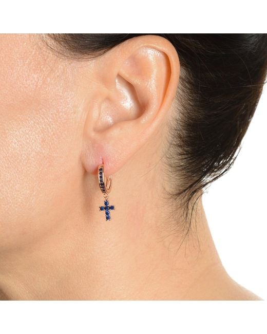 Addicted Multicolor Persefone Bronze Earrings With Zircon Cross