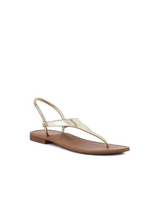 Rag & Co Natural Madeline Flat Thong Sandals By Rag & Co