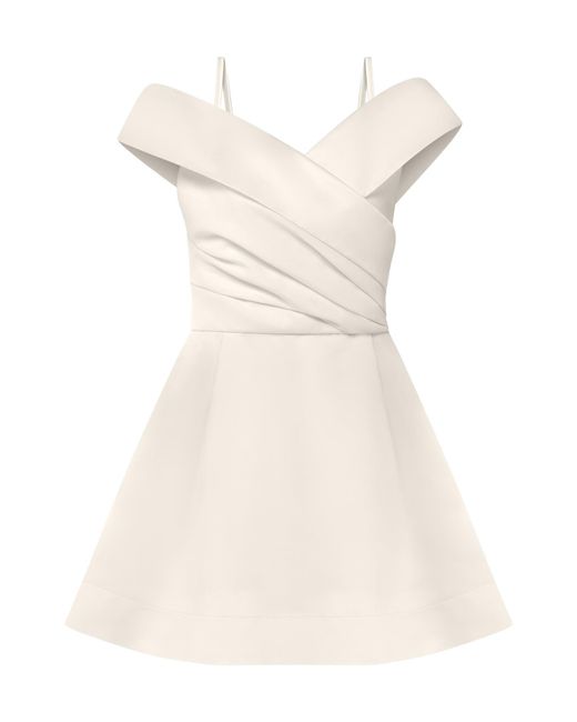 Tia Dorraine Natural Easy To Love Flared Satin Mini Dress Pearl