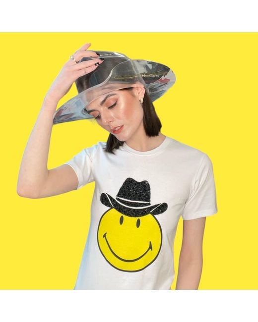 Any Old Iron Gray Smiley Cowboy Beaded T-Shirt