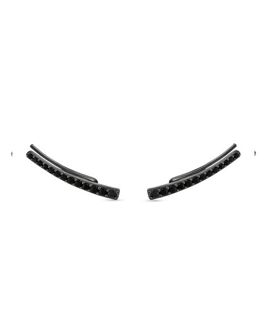 SALLY SKOUFIS Brown Naked Ear Climber With Made Cz Diamond Stimulant