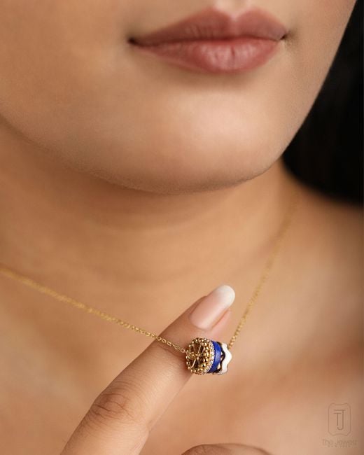 The Jewelz Metallic Lapis Ebb & Flow Necklace