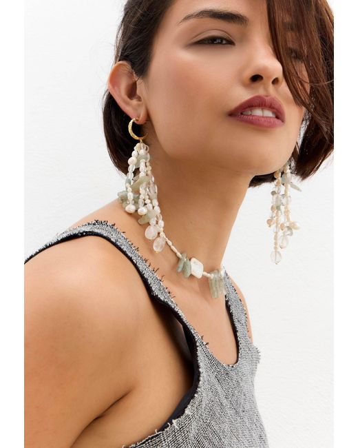 Lavani Jewels White Aquamarine And Pearl Necklace Elsea