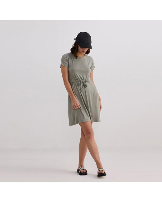 REISTOR Gray Drawstring Short T-Shirt Dress