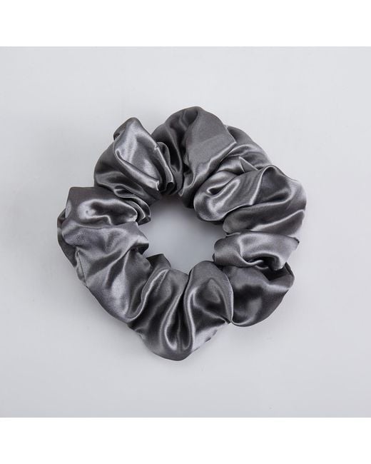 Soft Strokes Silk Black Pure Mulberry Silk Regular Scrunchie Set Of Five