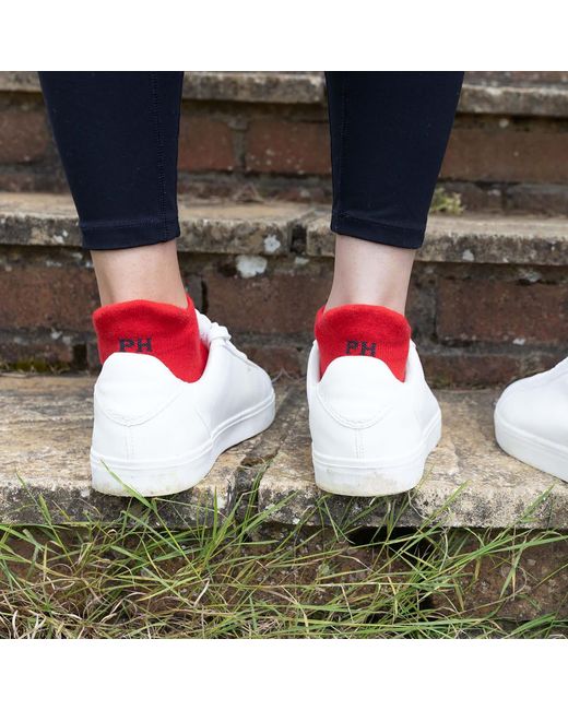 Peper Harow - Made in England Red Organic Trainer Sport Socks Bundle –