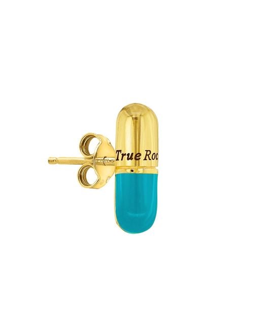 True Rocks Metallic Small Pill Pendant 18kt Gold-plated & Turquoise Enamel for men