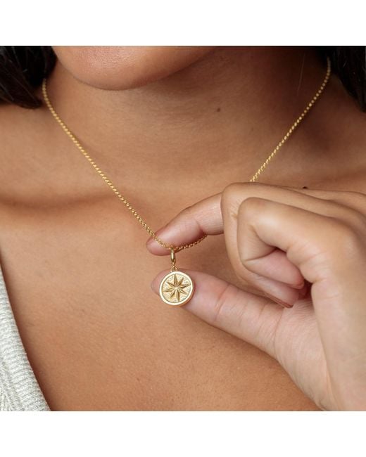Lily Charmed Metallic Plated North Star Charm Necklace
