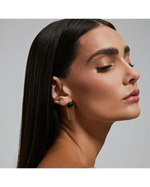 Shabella Nyc Metallic Gem Earring