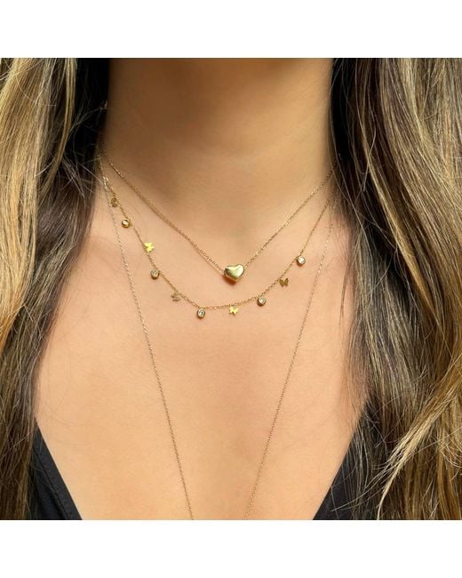 Ebru Jewelry Metallic Hope Butterfly & Diamond Necklace