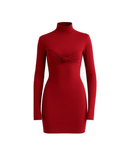 Maison De Gala Red Elena Burgundy Knot Detail Mini Dress