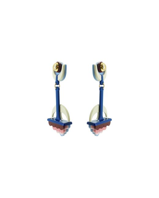 Gissa Bicalho Blue Handmade Acrylic Earring Filianto Burgundy