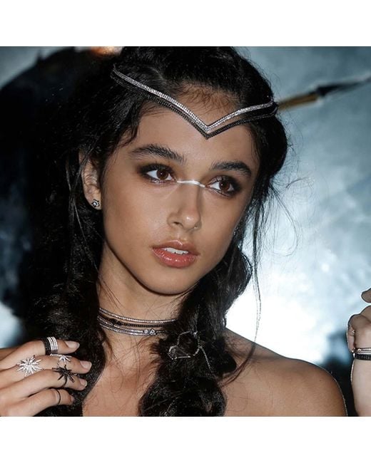 SALLY SKOUFIS Metallic Soul Headpiece With Made Diamonds