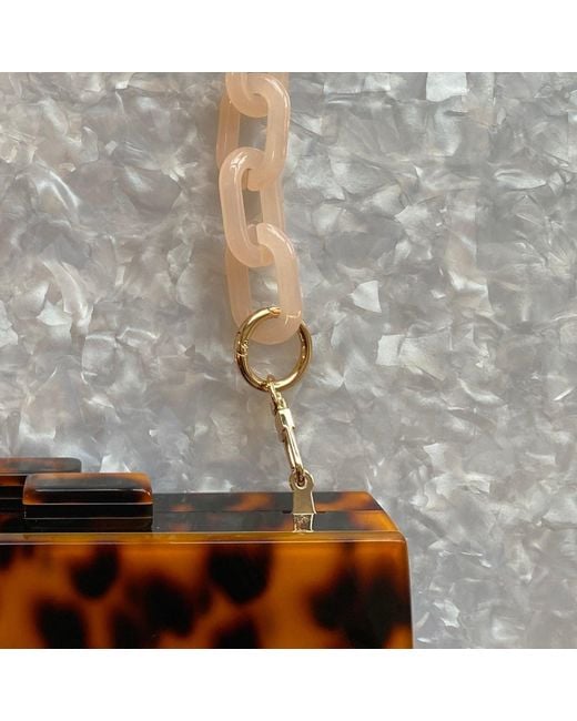CLOSET REHAB Chain Link Short Acrylic Purse Strap In Light Peach