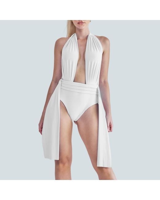 ANTONINIAS Plonger One Piece Swimwear In White