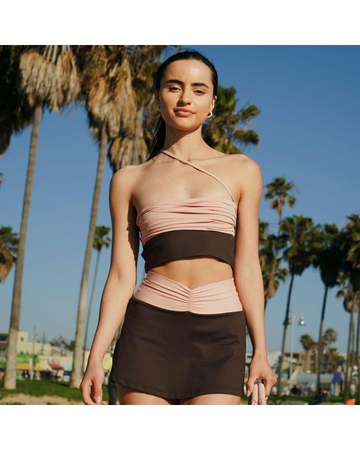 NUAJE NUAJE Pink Isabelle Ruched Bikini Tube Top