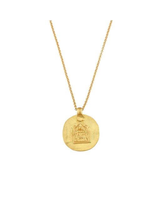 Opium Jewels Metallic Vintage Amulet Necklace Depicting A Devi Goddess