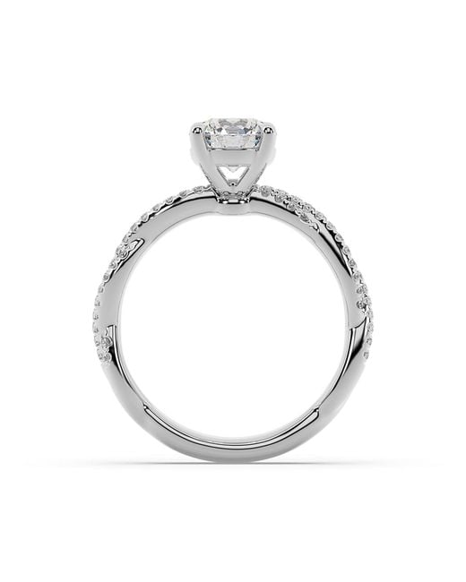 Artisan White 14K Solitaire Ring With Round Lab-Grown Diamond