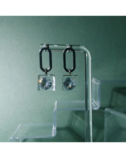 Iostudio Metallic Sparkle Oval Earring