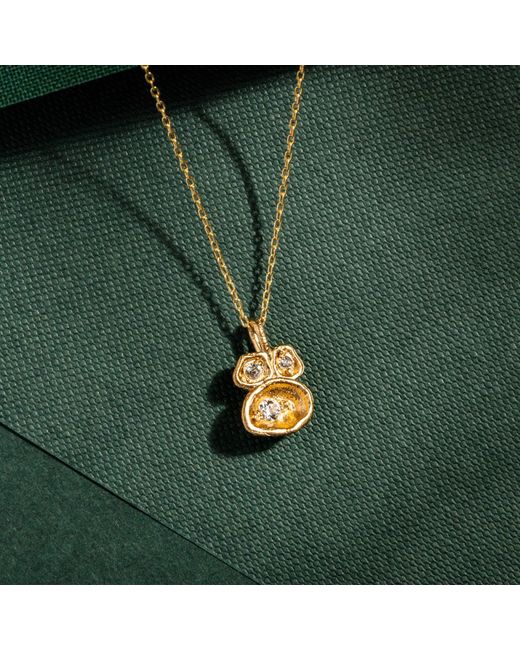 Claire Hill Designs Metallic Topaz Lichen Pendant Necklace