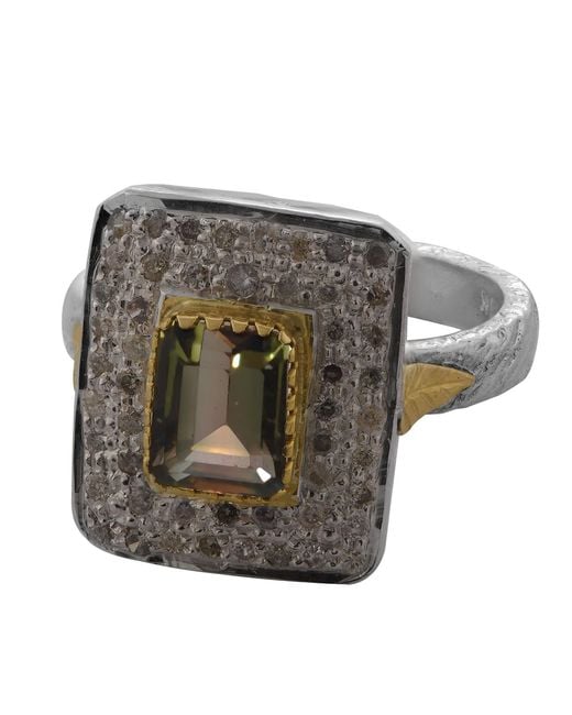 Emma Chapman Jewels Gray Tourmaline Diamond Loren Ring