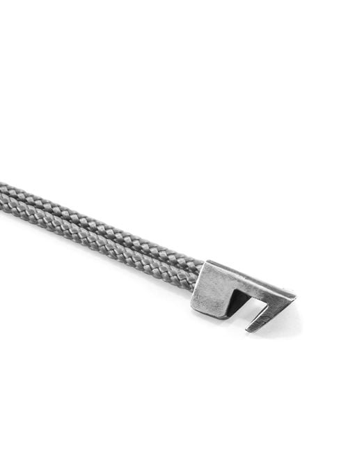 Anchor and Crew Metallic Classic Grey Brixham Silver & Rope Bracelet for men