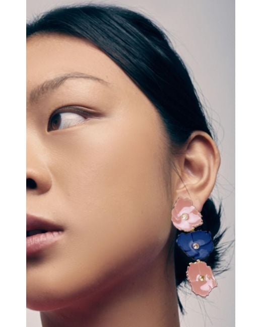 Lavani Jewels Blue And Prunus Earrings