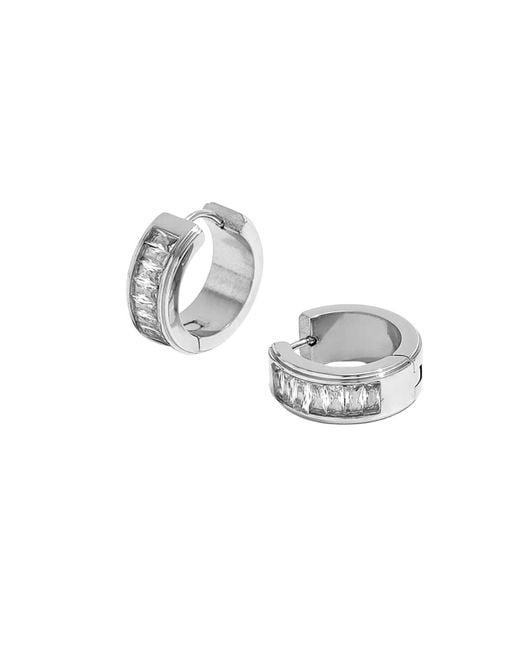 Mickey's Girl Metallic Mini Sparkling Baguette Hoops